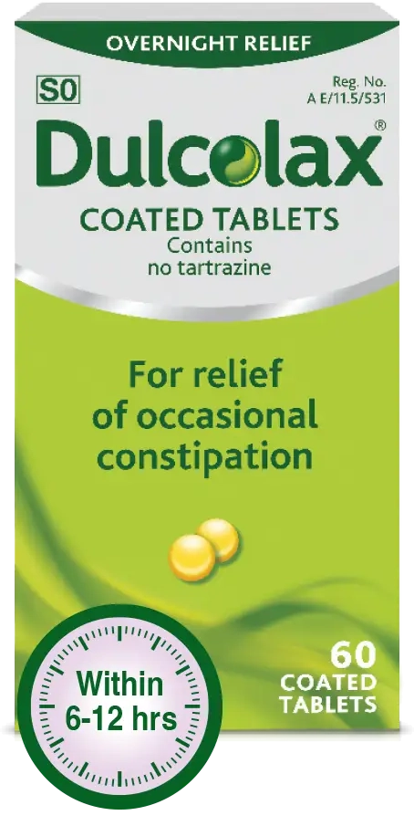 Dulcolax laxative tablet overnight relief package